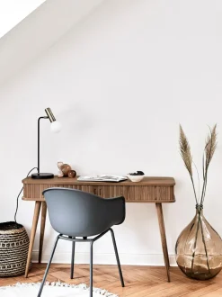 Consola de madera con puertas enrollables y frente acanalado Barbier