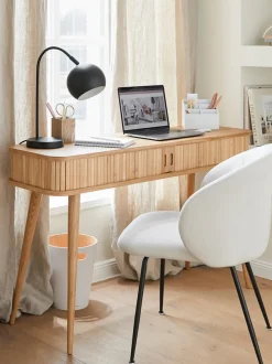 Consola de madera con puertas enrollables y frente acanalado Barbier