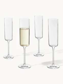 Copas de champán Xavia de cristal, 4 uds.