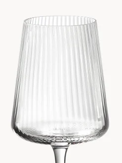Copas de vino blanco artesanales con relieves Cami, 4 uds.