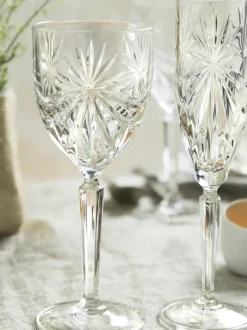 Copas de vino blanco de cristal con relieve Oasis, 6 uds.