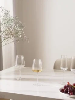 Copas de vino blanco de vidrio soplado Ellery, 4 uds.