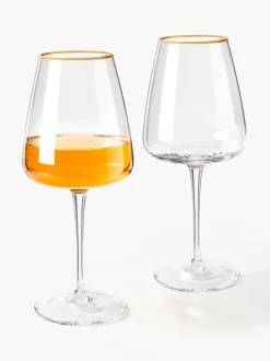 Copas de vino blanco de vidrio soplado Ellery, 4 uds.