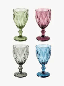 Copas de vino con patrón texturizado Colorado, 4 uds.