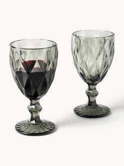 Copas de vino con patrón texturizado Colorado, 4 uds.