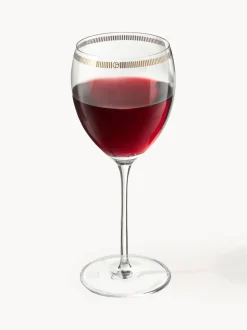 Copas de vino de cristal con decoración dorada Dvorak, 6 uds.