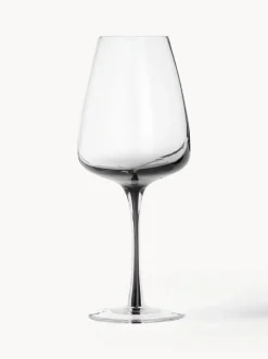 Copas de vino de vidrio soplado artesanalmente Smoke, 4 uds.