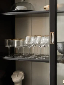 Copas de vino sopladas con relieve en forma esférica Palermo, 4 uds.