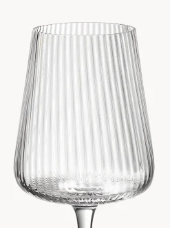 Copas de vino tinto artesanales con relieves Cami, 4 uds.