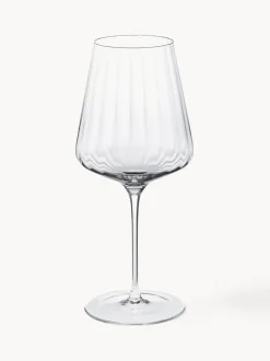 Copas de vino tinto de cristal con relieves Bernadotte, 6 uds.