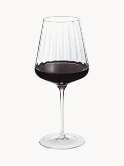 Copas de vino tinto de cristal con relieves Bernadotte, 6 uds.