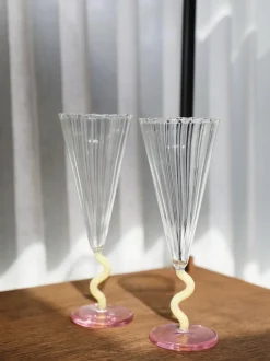 Copas flauta de champán artesanal Curve, 2 uds.