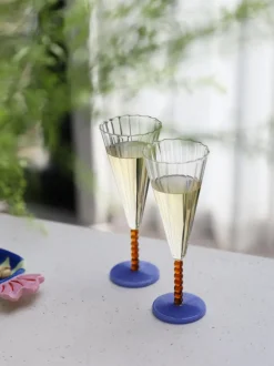 Copas flauta de champán artesanal Perle, 2 uds.