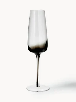 Copas flauta de champán con degradado sopladas Smoke, 4 uds.