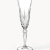 Copas flauta de champán de cristal con relieve Melodia, 6 uds.