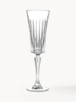 Copas flauta de champán de cristal con relieve Timeless, 6 uds.