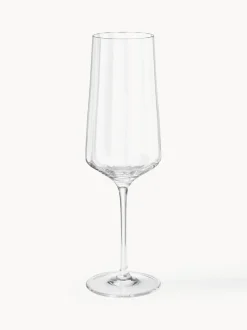 Copas flauta de champán de cristal con relieves Bernadotte, 6 uds.