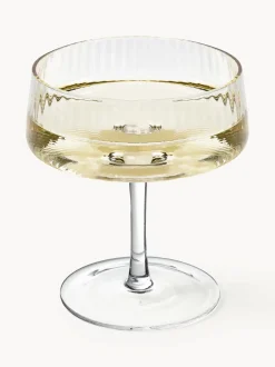 Copas pompadour de champán artesanales con relieves Cami, 4 uds.