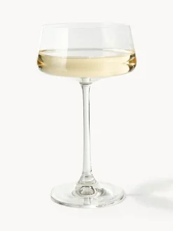 Copas pompadour de champán de cristal Gwenda, 6 uds.