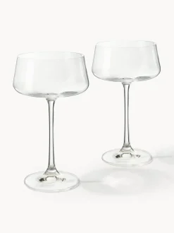 Copas pompadour de champán de cristal Gwenda, 6 uds.