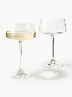 Copas pompadour de champán de cristal Gwenda, 6 uds.