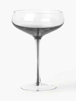 Copas pompadour de champán de vidrio con degradado sopladas Smoke, 4 uds.