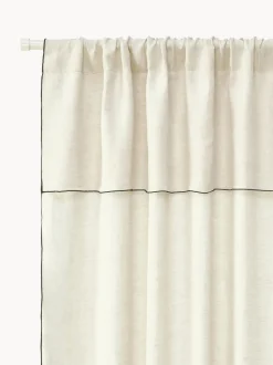 Cortinas de lino semitransparentes con dobladillo Eleonara, 2 uds.