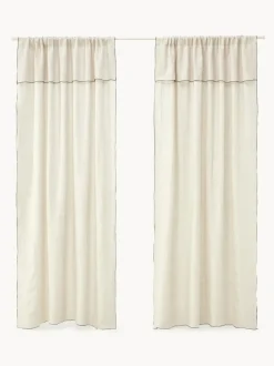 Cortinas de lino semitransparentes con dobladillo Eleonara, 2 uds.