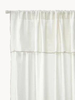 Cortinas de lino semitransparentes con dobladillo Eleonara, 2 uds.