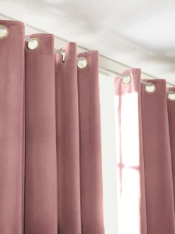 Cortinas de terciopelo oscuras con ojales Rush, 2 uds.