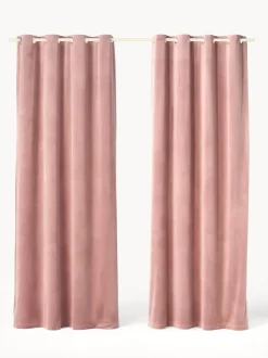 Cortinas de terciopelo oscuras con ojales Rush, 2 uds.