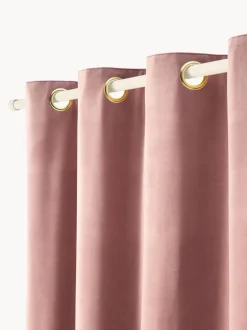 Cortinas de terciopelo oscuras con ojales Rush, 2 uds.