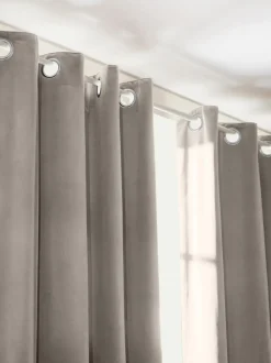 Cortinas de terciopelo oscuras con ojales Rush, 2 uds.