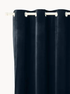 Cortinas oscurecedoras de terciopelo con ojales Rush, 2 uds.