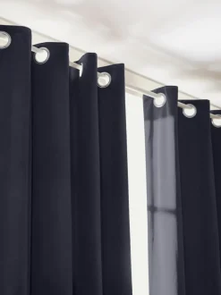 Cortinas oscurecedoras de terciopelo con ojales Rush, 2 uds.