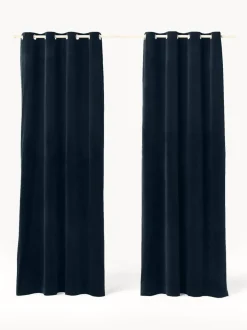 Cortinas oscurecedoras de terciopelo con ojales Rush, 2 uds.