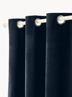 Cortinas oscurecedoras de terciopelo con ojales Rush, 2 uds.