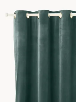 Cortinas oscurecedoras de terciopelo con ojales Rush, 2 uds.