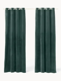 Cortinas oscurecedoras de terciopelo con ojales Rush, 2 uds.