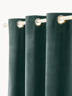 Cortinas oscurecedoras de terciopelo con ojales Rush, 2 uds.