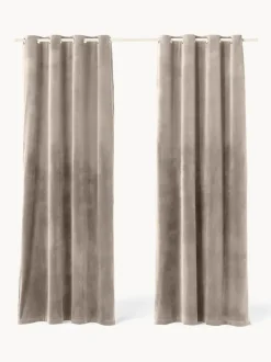 Cortinas oscurecedoras de terciopelo con ojales Rush, 2 uds.