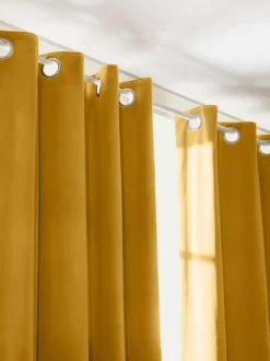 Cortinas oscurecedoras de terciopelo con ojales Rush, 2 uds.