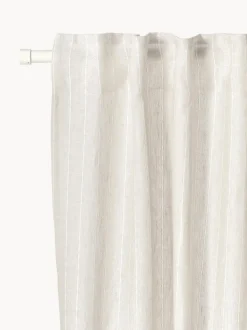 Cortinas semitransparente con cinta de lazo Birch, 2 uds.