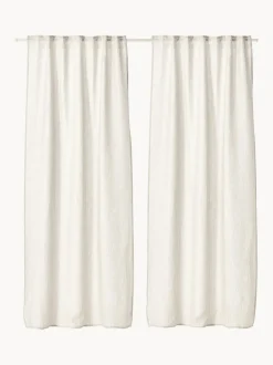 Cortinas semitransparente con cinta de lazo Birch, 2 uds.
