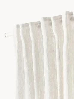 Cortinas semitransparente con cinta de lazo Birch, 2 uds.