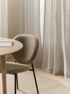 Cortinas semitransparente con cinta de lazo Birch, 2 uds.