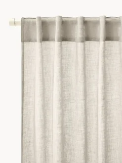 Cortinas semitransparente con cinta de lazo Gardine Ibiza, 2 uds.