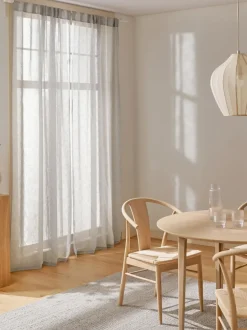 Cortinas semitransparente con cinta de lazo Gardine Ibiza, 2 uds.
