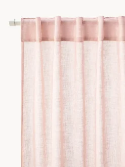Cortinas semitransparente con cinta de lazo Gardine Ibiza, 2 uds.