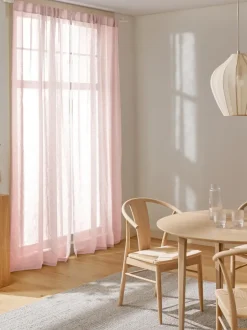 Cortinas semitransparente con cinta de lazo Gardine Ibiza, 2 uds.